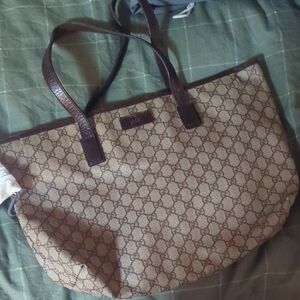 Gucci Brown Monogram Tote Bag